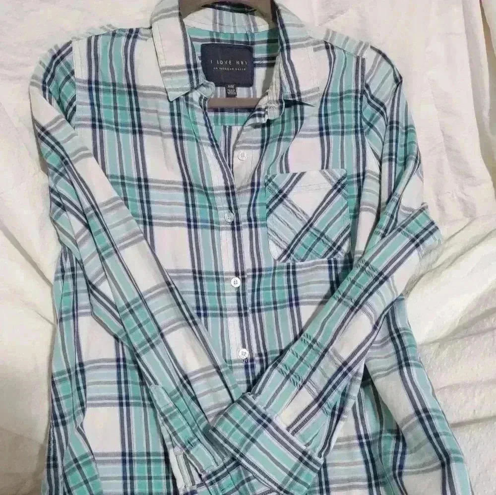 Plaid button shirt